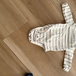 Carter's White and Blue Striped Bodysuit